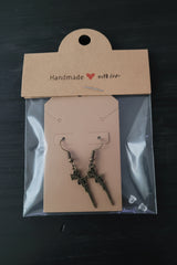 Antique Bronze Sword Dagger Fish Hook Earrings – Handmade Dangle Earrings