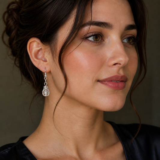 Crystal Orb Drop Earrings