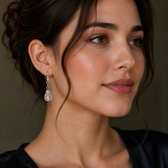 Crystal Orb Drop Earrings