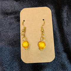 Amber Crystal Orb Drop Earrings