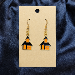 Haunted House Halloween Drop Earrings