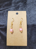 Blush Pink Crystal Bead Drop Earrings