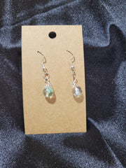 Clear Iridescent Crystal Bead Drop Earrings