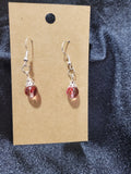Cranberry Red Crystal Bead Drop Earrings