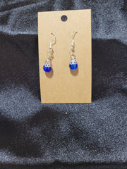 Cobalt Blue Crystal Bead Drop Earrings
