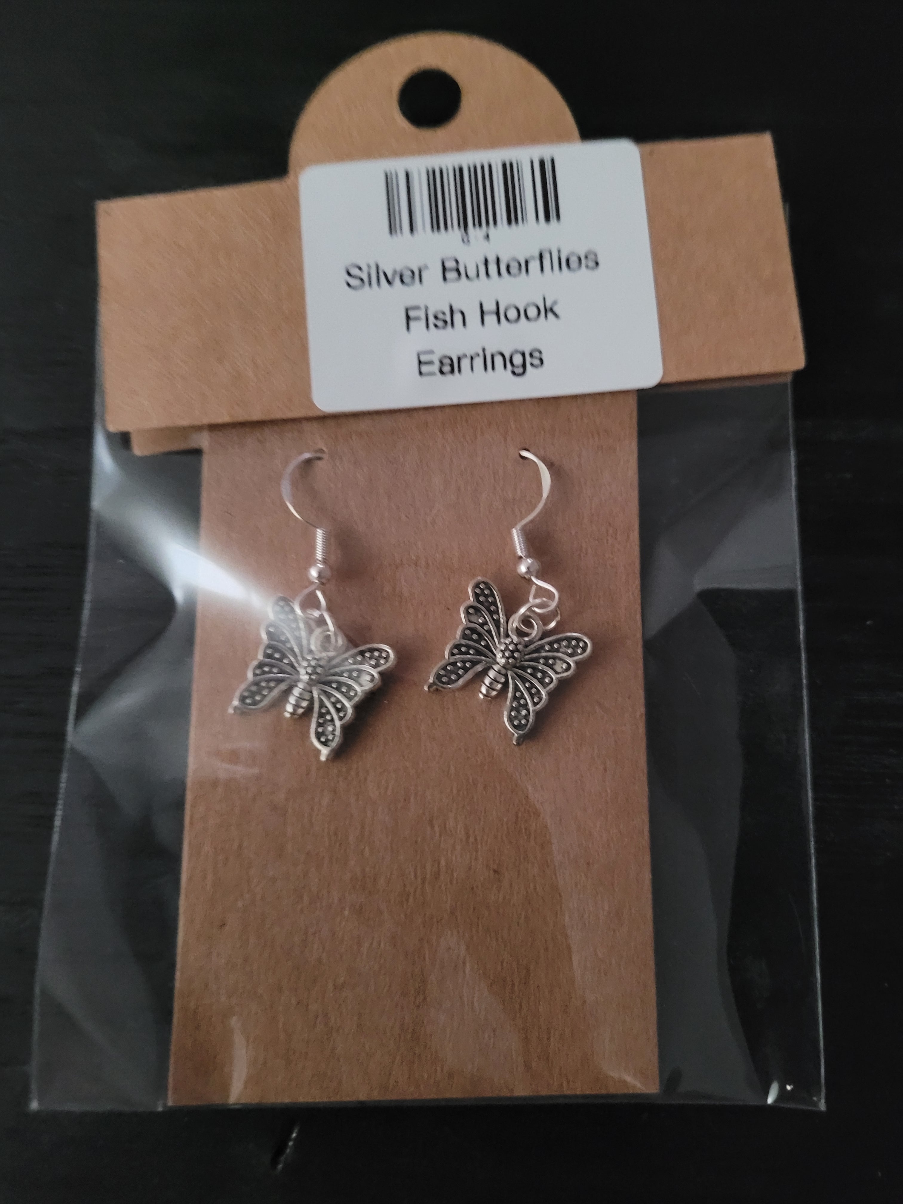 Silver Butterfly Fish Hook Earrings – Handmade Dangle Earrings