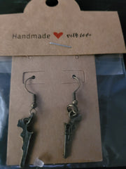 Antique Bronze Skeleton Key Fish Hook Earrings – Handmade Dangle Earrings