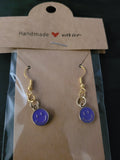 Purple Enamel Smiley Face Fish Hook Earrings – Handmade Happy Dangle Earrings