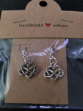 Silver Infinity Heart Knot Fish Hook Earrings – Handmade Romantic Dangle Earrings