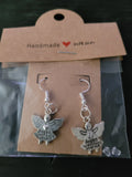 Angels Watching Over Me Silver Guardian Angel Fish Hook Earrings – Handmade Inspirational Dangle Earrings