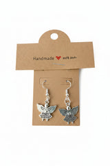 Angels Watching Over Me Silver Guardian Angel Fish Hook Earrings – Handmade Inspirational Dangle Earrings