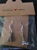 Silver Eiffel Tower Fish Hook Earrings – Handmade Paris Dangle Earrings