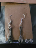 Silver Wrench Fish Hook Earrings – Handmade Novelty Dangle Earrings