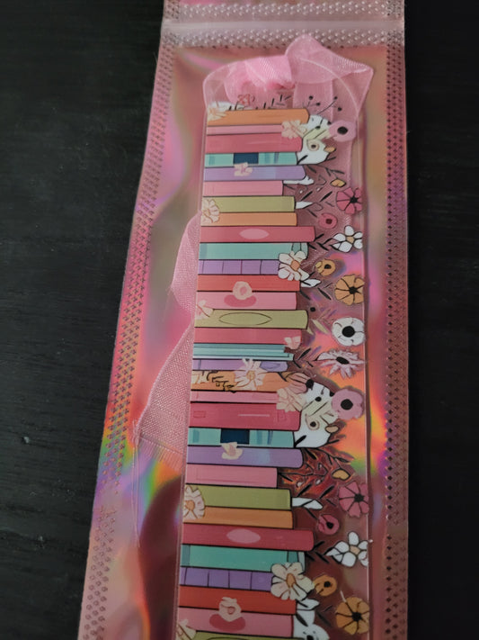 Floral Stacked Books Bookmark – Cute Book Lover Gift