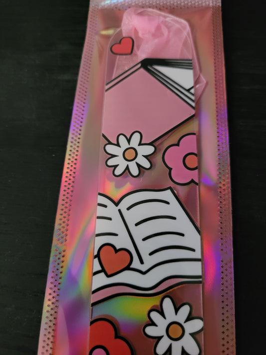 Retro Floral Open Book Bookmark – Cute Book Lover Gift